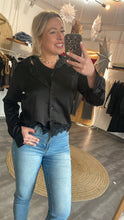 Laden Sie das Bild in den Galerie-Viewer, Satinbluse mit Spitze Br44ona Gr L &amp; XL