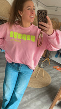 Laden Sie das Bild in den Galerie-Viewer, Sweater Rosa mit Neon-Print onesize