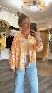 Musselinbluse Le44ony yellow stripe (XS-XXL)