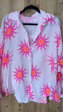 Laden Sie das Bild in den Galerie-Viewer, Bluse „Neon Sun“ – Pink / Orange Gr L &amp; XL
