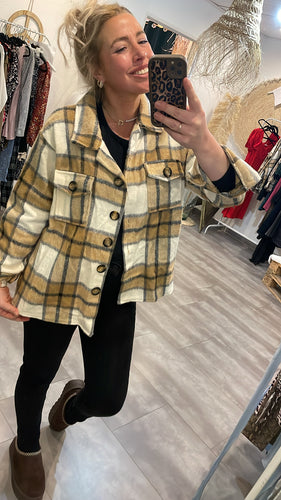 Hemd mit cropped Ärmeln kariert Gr M & L