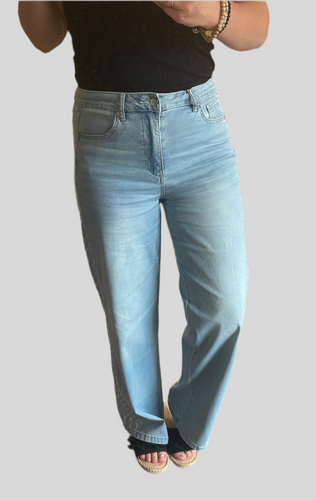 Wide Leg-E  light denim embro BUENA VISTA