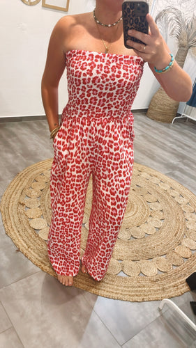 Musselin-Jumpsuit Be44lla pink-leo Gr S