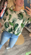 Leinen-Shirt mit Print beige onesize