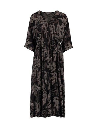 Midi-Kleid Li44u black leaf (XS-XXL)