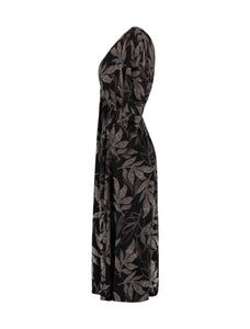 Midi-Kleid Li44u black leaf (XS-XXL)