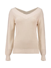 Laden Sie das Bild in den Galerie-Viewer, Off-Shoulder Strickpullover cream