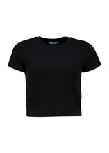 Laden Sie das Bild in den Galerie-Viewer, Cropped Basic-Shirt Ma44rita (XS-XXL) schwarz u weiß