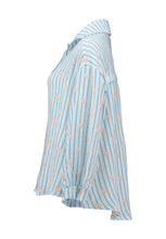 Laden Sie das Bild in den Galerie-Viewer, Musselinbluse Le44ony blue stripe (XS-XXL)