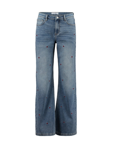 Jeans Ha44riet middleblue/darkred hearts (XS-XXL)