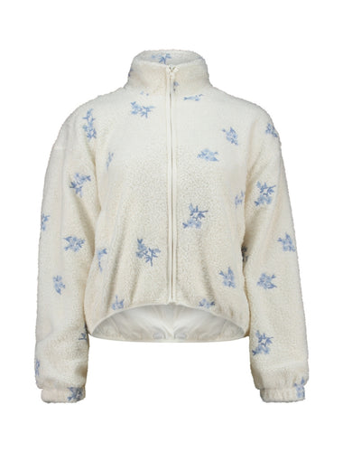 Teddy-Jacke Po44lly lightblue flowers (XS-XXL)