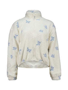 Teddy-Jacke Po44lly lightblue flowers (XS-XXL)