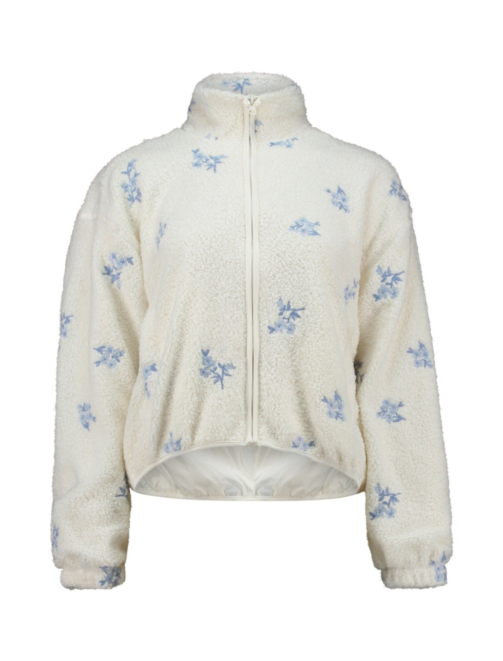 Teddy-Jacke Po44lly lightblue flowers (XS-XXL)