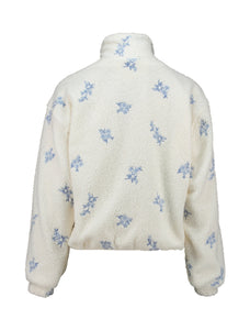 Teddy-Jacke Po44lly lightblue flowers (XS-XXL)
