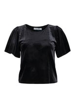 Laden Sie das Bild in den Galerie-Viewer, Samt-Shirt To44ni black Gr XS, S &amp; L