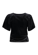 Laden Sie das Bild in den Galerie-Viewer, Samt-Shirt To44ni black Gr XS, S &amp; L