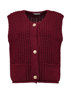 Strick-Weste Be44lla burgundy (XS/S-L/XL)