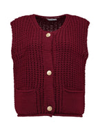 Strick-Weste Be44lla burgundy (XS/S-L/XL)