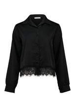 Laden Sie das Bild in den Galerie-Viewer, Satinbluse mit Spitze Br44ona Gr L &amp; XL