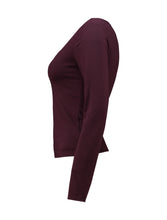 Laden Sie das Bild in den Galerie-Viewer, Longsleeve mit eckigem Aussschnitt - dark cherry