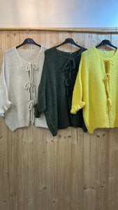 Cardigan zum binden 3/4 (sonnengelb, Khaki, beige)