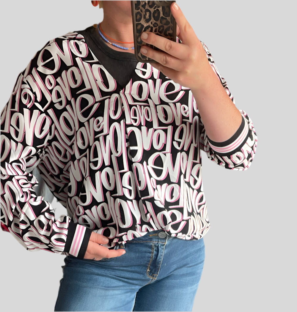 Bluse 3173 black graphic BROADWAY Fashion