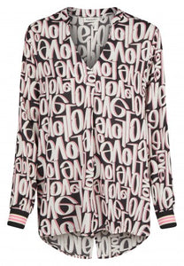Bluse 3173 black graphic BROADWAY Fashion