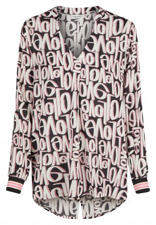 Bluse 3173 black graphic BROADWAY Fashion