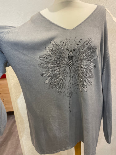 Shirt Curvy grau passt ca Gr 38/40-48