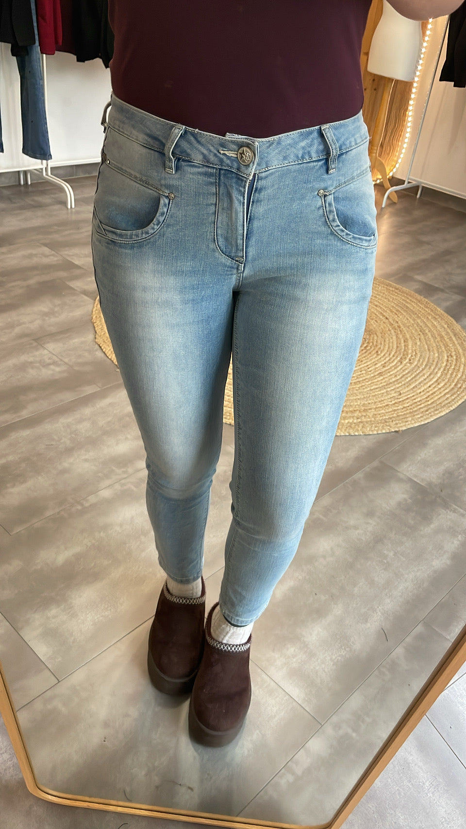 Jeans Anna C 7/8 Stretch Denim light Stone