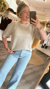 Shirt mit Lochoptik Gr S beige/Stone BROADWAY Fashion