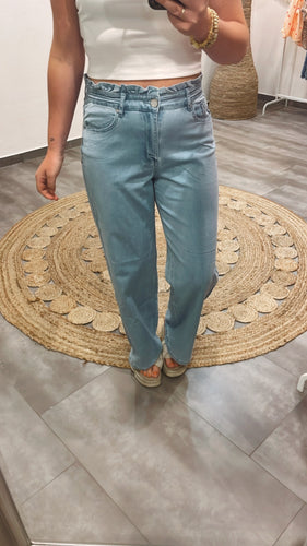 Ruffled Wide Leg light denim BUENA VISTA
