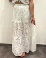 Rock mit Lochstickerei 2260 brillant white  BROADWAY Fashion Gr L & XL