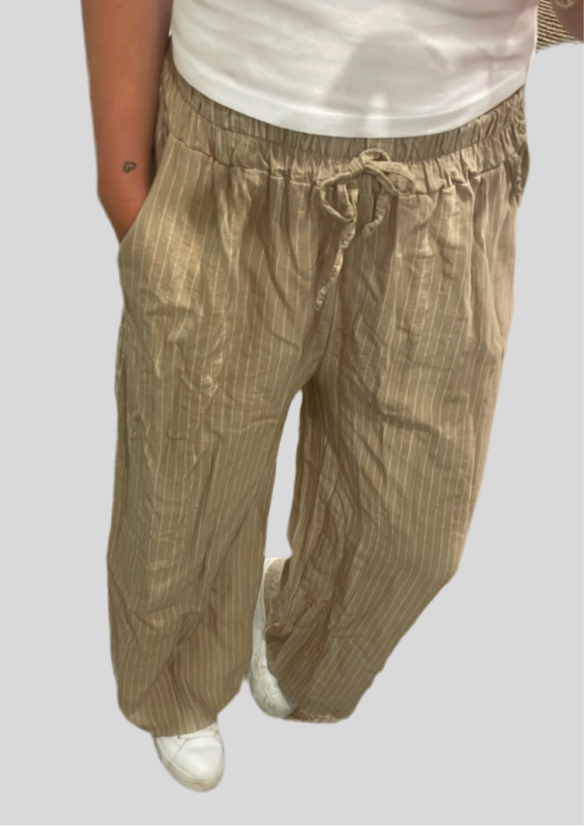 Pants El44len taupe stripe (XS-XXL)