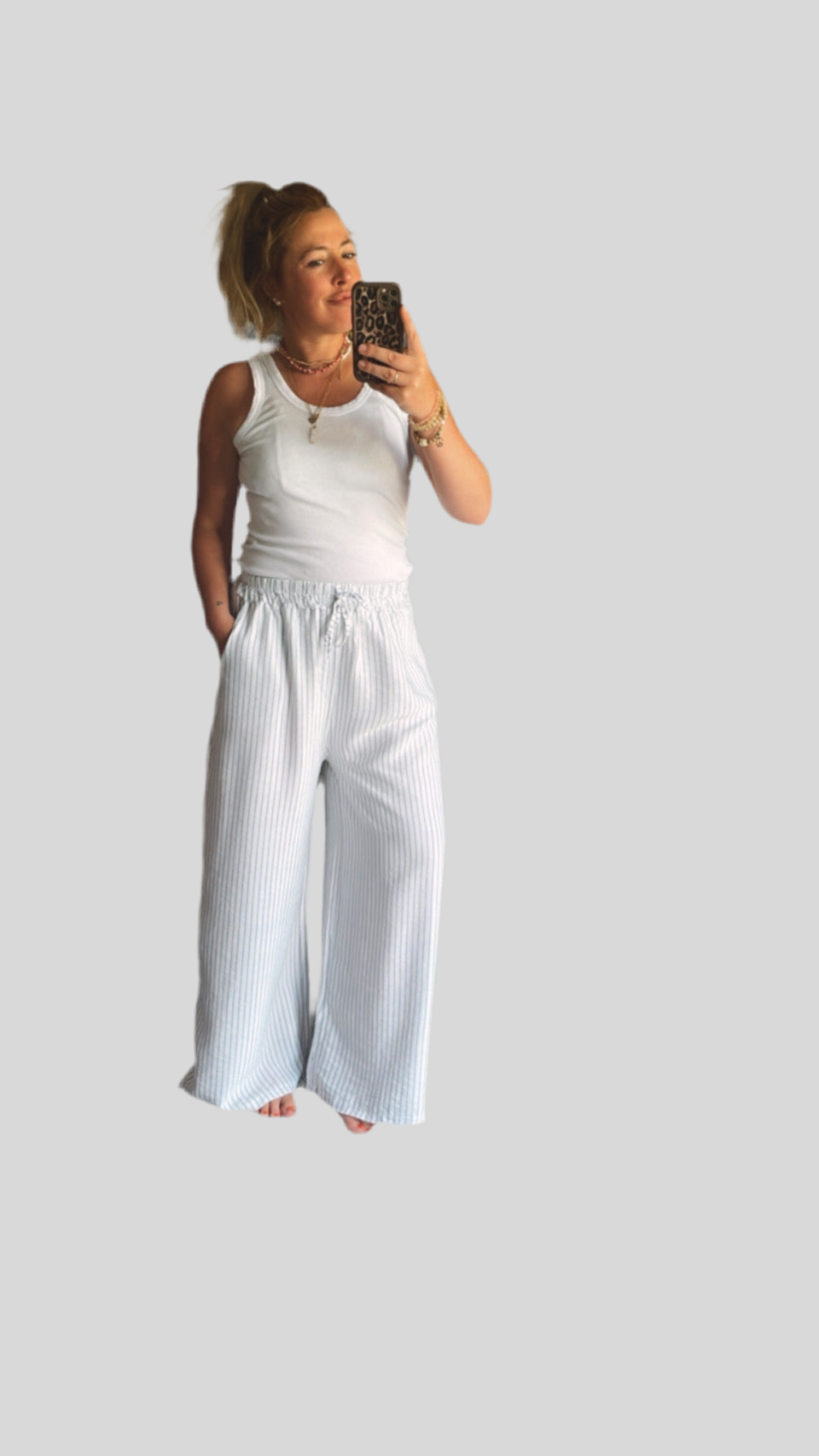 Pants El44len white stripe (XS-XXL)