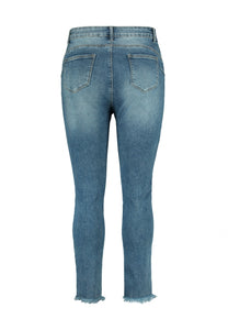 Skinny-Highwaist- Jeans denim destroyed CURVY Gr 48/50